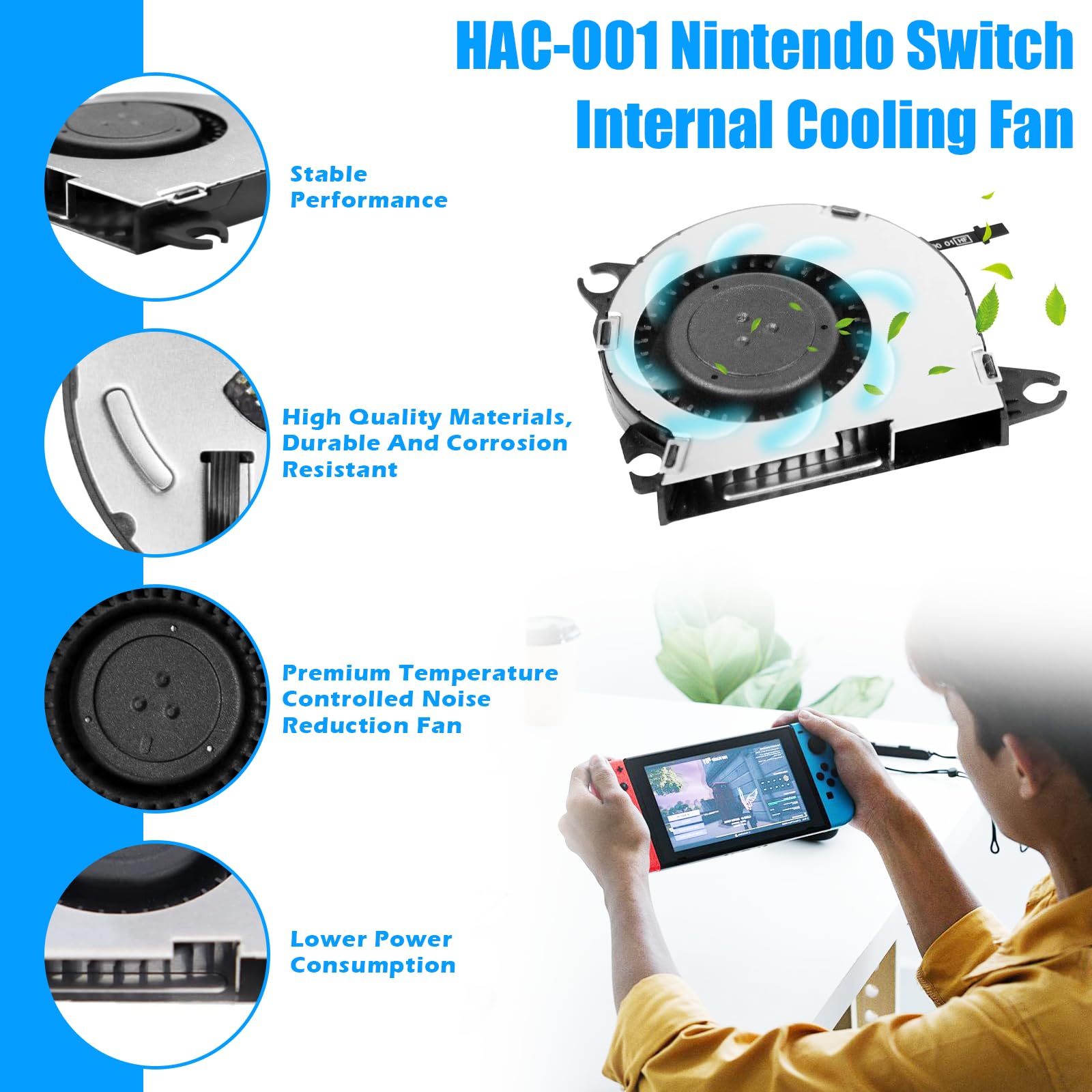 S-Union New Internal Cooling Fan Replacement for Nintendo Switch